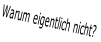 Warum eigentlich nicht?